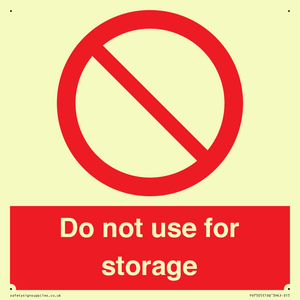 Do not use for storage